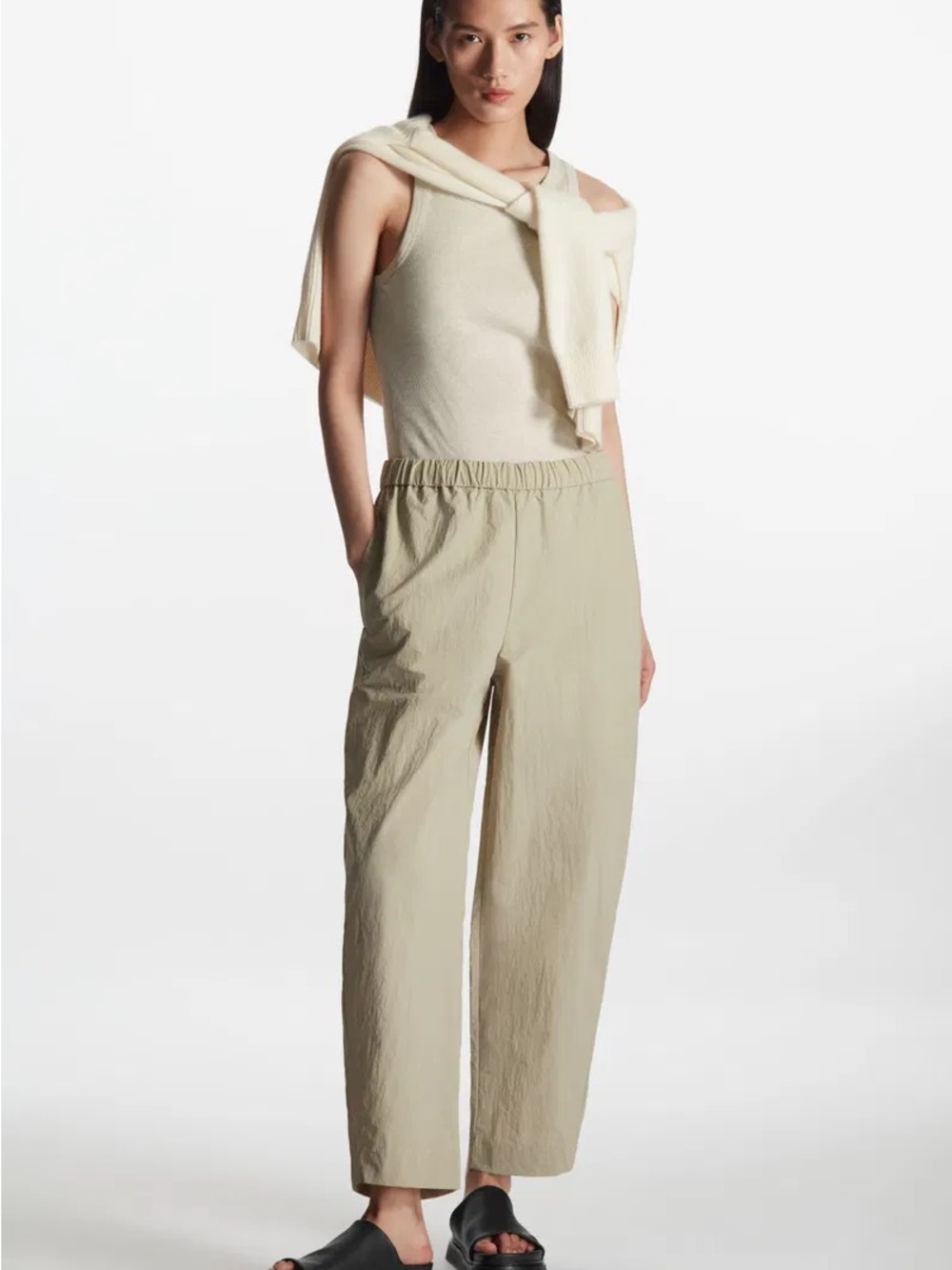 COS Barrel Leg Drawstring Trousers